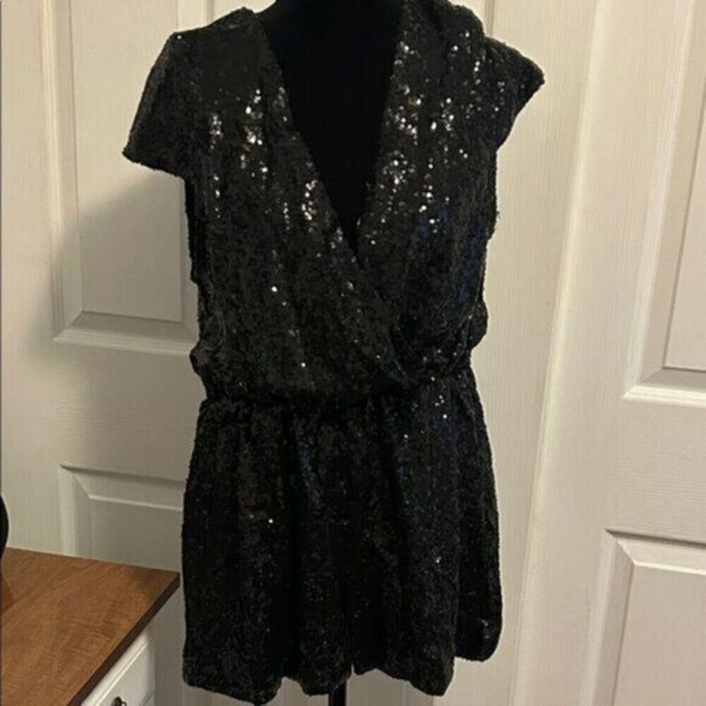 WYLDR Shimmering Black Sequin Romper   A
